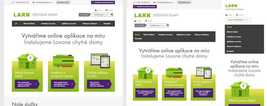 Příklad responzivního webu: digitalnidomy.cz